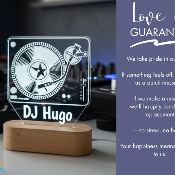 DJ Night Light – Personalized LED Lamp for Music Room - Picture 6 of 8
